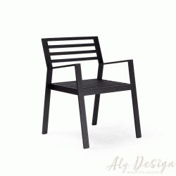 Cadeira Tróia com Braço em Alumínio - Design Tiago Curioni 