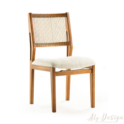 Cadeira Lós com Almofada em Corda Redonda - Design Solonide Cardoso