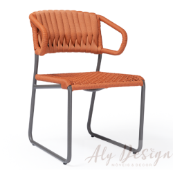 Cadeira Covina Corda Náutica e Tricô - Aly Design 
