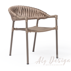 Cadeira Atacama Corda Náutica e Tricô - Aly Design 